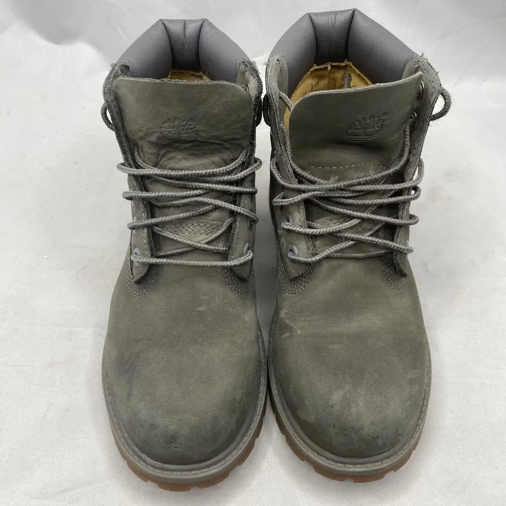 Timberland 6” Premium Waterproof 200G Insulated Boots Olive Green Boys Size 2 US